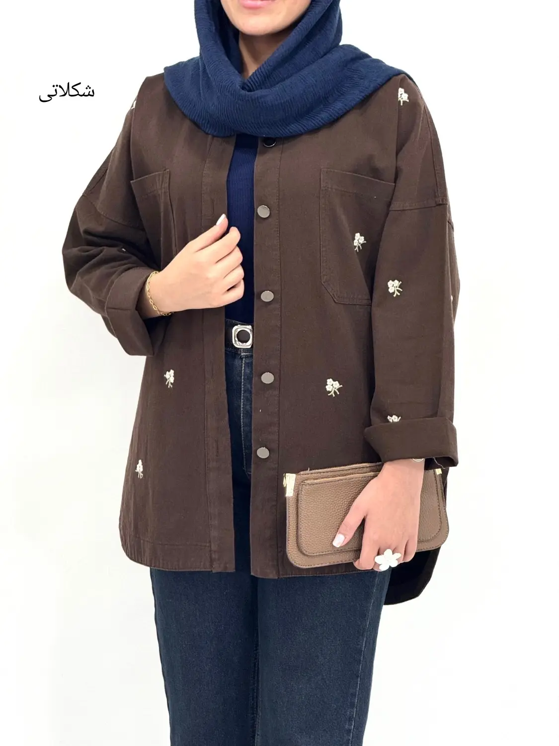 مانتو کتان کاغذی گلدوزی ژینوس